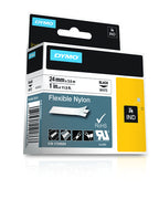 Dymo 1734524/S0773840 Ribbon Nylon flexible black on white 24mm x 3,5m for Dymo Rhino 6-24mm