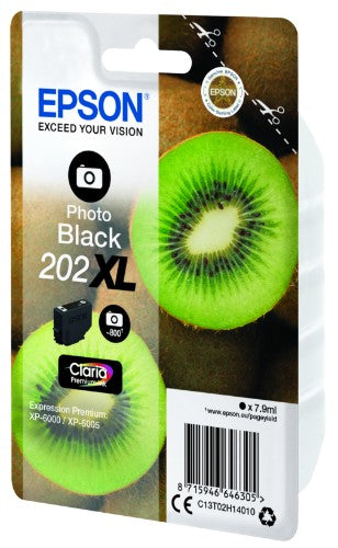 Epson C13T02H14010/202XL Ink cartridge foto black high-capacity, 800 pages 800 Photos 7.9ml for Epson XP 6000
