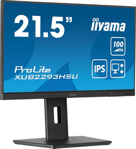 iiyama ProLite 21.5” IPS 3-side borderless monitor with USB hub, 100Hz refresh rate and height-adjustable stand