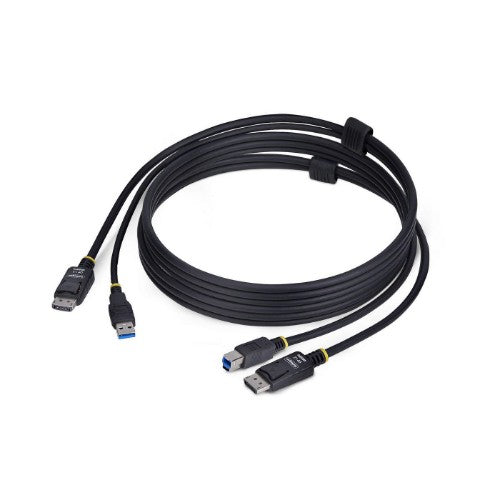 StarTech.com 6ft (1.8m) DisplayPort and USB 5Gbps KVM Cable, 4K 60Hz, Universally Compatible DP 1.2/USB 3.0 Combo Cable for KVM Switches