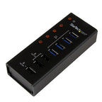 StarTech.com 4 Port USB 3.0 Hub (5Gbps) plus 3 Dedicated USB Charging Ports (2 x 1A & 1 x 2A) - Wall Mountable Metal Enclosure