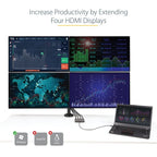 StarTech.com USB C to Quad HDMI Adapter, USB-C to 4x HDMI Monitor Converter for Windows (no support for macOS/ChromeOS/Linux) - TAA