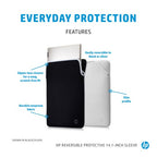 HP Reversible Protective 14.1-inch Silver Laptop Sleeve