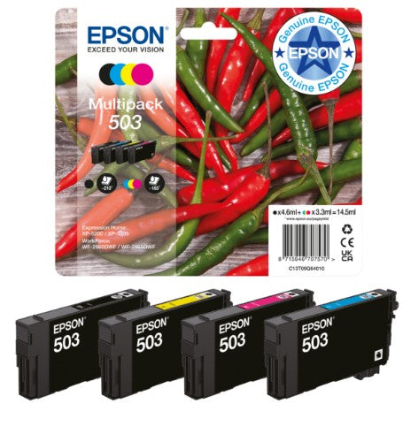 Epson C13T09Q64010/503 Ink cartridge multi pack Bk,C,M,Y 210pg + 3x165pg Pack=4 for Epson XP-5200