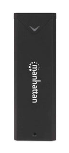 Manhattan M.2 NVMe SSD Enclosure, USB-C Female Connection, 10 Gbps (USB 3.2 Gen2 aka USB 3.1), UASP-compliant, SuperSpeed+ USB, Aluminum, Black, Three Year Warranty