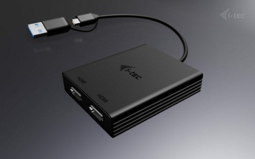 i-tec USB-A/USB-C Dual 4K/60 Hz DisplayPort Video Adapter
