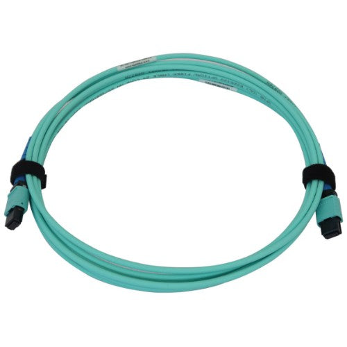 Tripp Lite N846B-03M-24-P 40/100/400G Multimode 50/125 OM3 Fiber Optic Cable (24F MTP/MPO-PC F/F), LSZH, Aqua, 3 m (9.8 ft.)