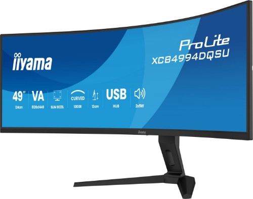 iiyama ProLite XCB4994DQSU-B1 computer monitor 124.5 cm (49") 5120 x 1440 pixels Dual QHD LCD Black