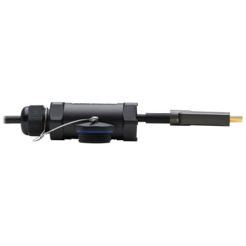 Tripp Lite P568FA-50M-W High-Speed Armored HDMI Fiber Active Optical Cable (AOC) with Hooded Connectors - 4K @ 60 Hz, HDR, IP68, M/M, Black, 50 m (164 ft.)