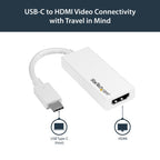 StarTech.com USB-C to HDMI Adapter - White - 4K 60Hz