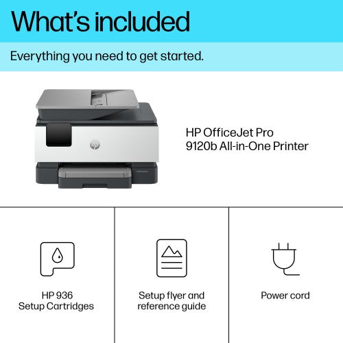 HP OfficeJet Pro 9120b Wireless All-in-One Color Printer, Two-sided printing; Copier, Scanner