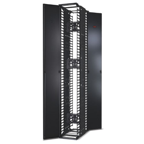 APC Performance, Vertical Cable Manager for 2 & 4 Post Racks, 84"H x 12"W, Double-Sided with Doors