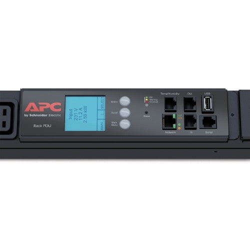 APC Rack PDU 2G, Metered, ZeroU, 23.0kW, 240V, (30) C13 & (12) C19