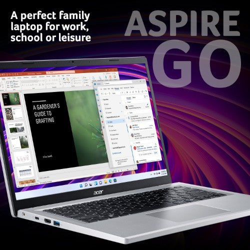 Acer Aspire Go 14 laptop (AG14-31P) - Intel N200, 4GB, 128GB, 14" WUXGA display, Windows 11, 12 months Microsoft 365 included