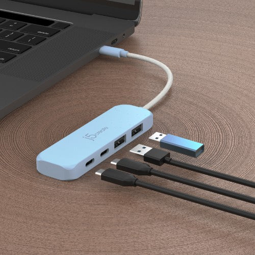 j5create Eco-Friendly USB-C to 4-Port Type-C & Type-A Gen 2 Hub