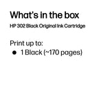 HP F6U66AE/302 Printhead cartridge black, 170 pages ISO/IEC 24711 3.5ml for HP DeskJet 1110/2130/OfficeJet 5200