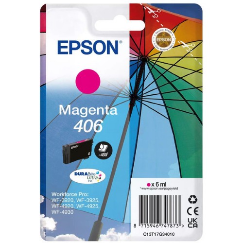 Epson C13T17G34020/406 Ink cartridge magenta Blister 6ml for Epson  WF-3920