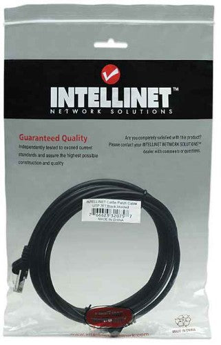 Intellinet Network Patch Cable, Cat5e, 2m, Black, CCA, U/UTP, PVC, RJ45, Gold Plated Contacts, Snagless, Booted, Lifetime Warranty