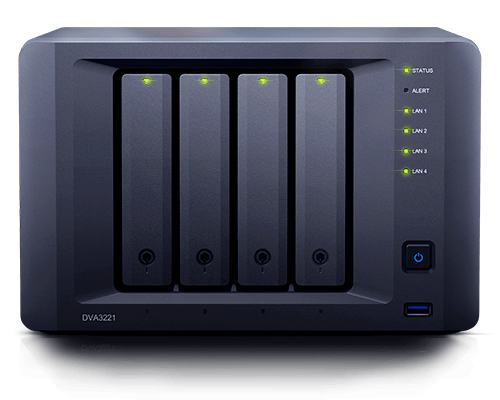 Synology DVA3221 network video recorder Black