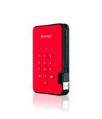 iStorage diskAshur² HDD 2TB Red | Secure Portable Hard Drive |AES-XTS 256-bit Hardware Encryption | PIN protected | OS & Platform Independent | TAA Compliant |Brute force hack defence | Dust/Water Resistant
