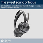 HP Poly Voyager Focus 2 Microsoft Teams Certified USB-C-C Headset +USB-C/A Adapter +Charging Stand