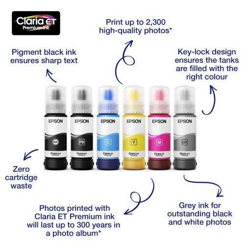 Epson C13T07A140/114 Ink bottle black pigmented, 6.7K pages 2300 Photos 70ml for Epson ET-8500