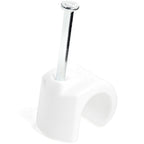 StarTech.com 100 Pack Extra Large Cable Clips with Nail - Reusable - Nail-in Clamps - Wire Holding Clips - Ethernet Cord/AV/Coax Cable Fasteners - Brick/Drywall Mounting Cable Tacks - White - TAA