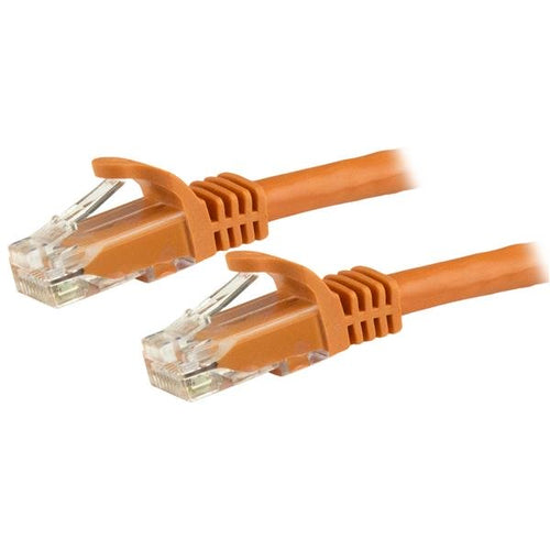 StarTech.com 5m CAT6 Ethernet Cable - Orange CAT 6 Gigabit Ethernet Wire -250MHz 100W PoE RJ45 UTP Network/Patch Cord Snagless w/Strain Relief Individually Tested
