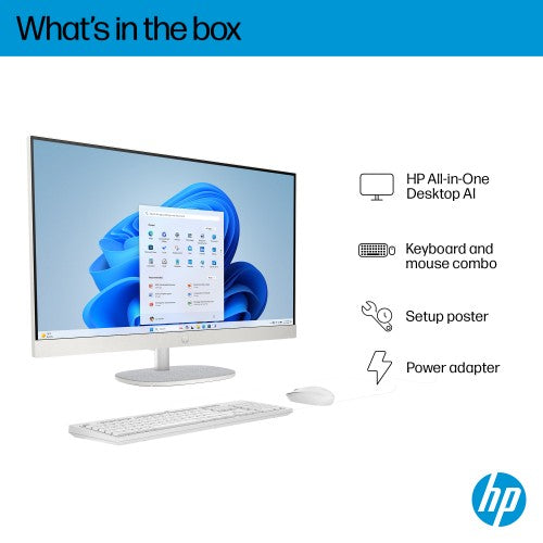 HP 27-cr2002na AI Intel Core Ultra 7 255U 68.6 cm (27") 1920 x 1080 pixels All-in-One PC 16 GB DDR5-SDRAM 1 TB SSD Windows 11 Home Wi-Fi 6 (802.11ax) AI PC White