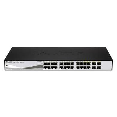 D-Link 24-Port Gigabit PoE Smart Managed Switch with 4 x Combo 1000BaseT/Mini-GBIC SFP ports
