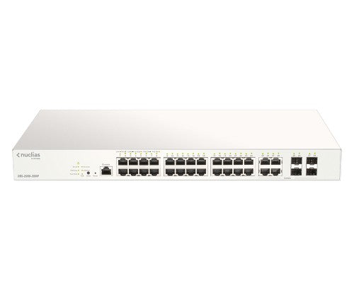 D-Link 28-Port Gigabit PoE+ Nuclias Smart Managed Switch including 4x 1G Combo Ports, 370W