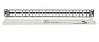 Intellinet 19" 48-Port Shielded Blank Patch Panel, 1U, Unloaded 19-inch Rackmount Keystone Panel for High-density Installations, Removable Cable-Management Bar, Black