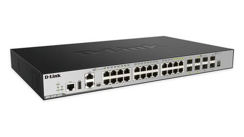 D-Link 24-Port L3 Stackable Managed Gigabit Switch including 4 x 1000BaseT/SFP & 4 x 10GE SFP+