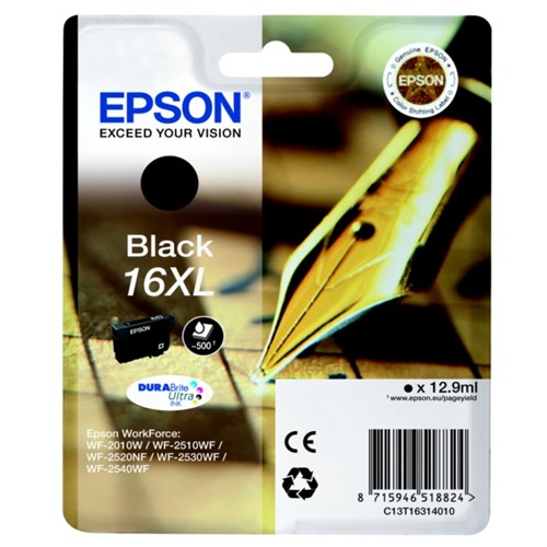 Epson C13T16314012/16XL Ink cartridge black high-capacity XL, 500 pages 12.9ml for Epson WF 2010/2660/2750