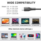 BTI 65W USB-C AC Adapter with 8 output voltages for all USB-C devices up to 65W - UK Connections