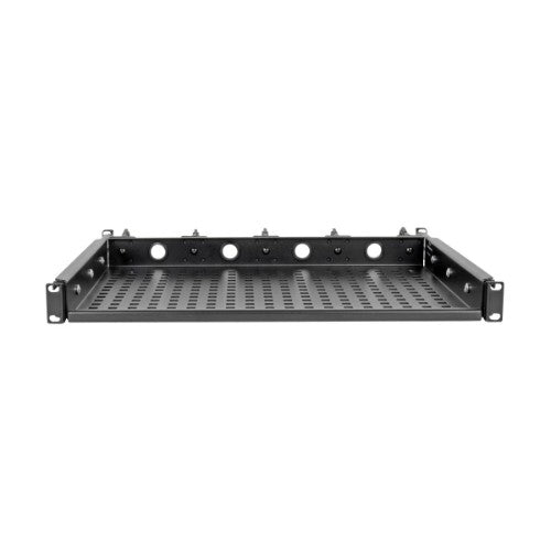 Tripp Lite SRWSHELF4P1U SmartRack Cantilevered Steel Rack Shelf - 1U, Vented, Integrated Cable Rings, 14.2 in. Deep, Holds up to 50 lbs (22.2 kgs)