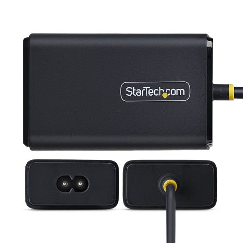 StarTech.com 65W USB-C Laptop Charger, 1.5m Tethered USB-C Cable, Power Adapter Brick for Dell, XPS, HP ProBook, MacBook Pro, Microsoft Surface Pro