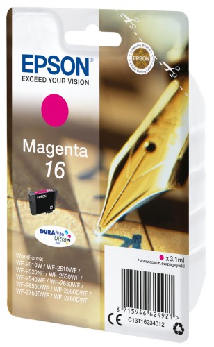 Epson C13T16234012/16 Ink cartridge magenta, 165 pages 3,1ml for Epson WF 2010/2660/2750