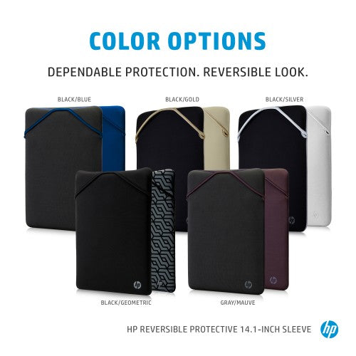 HP Reversible Protective 14.1-inch Silver Laptop Sleeve