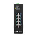 Tripp Lite NGI-S08C2POE8 8-Port Lite Managed Industrial Gigabit Ethernet Switch - 10/100/1000 Mbps, PoE+ 30W, 2 GbE SFP Slots, -10° to 60°C, DIN Mount