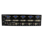 StarTech.com 4 Port DVI VGA Dual Monitor KVM Switch USB with Audio & USB 2.0 Hub - TAA
