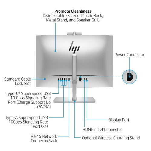 HP EliteOne 870 G9 Intel® Core™ i9 i9-14900 68.6 cm (27") 2560 x 1440 pixels Touchscreen All-in-One PC 64 GB DDR5-SDRAM 1 TB SSD Windows 11 Pro Wi-Fi 7 (802.11be) Silver