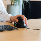 R-Go Tools Ergonomic mouse R-Go HE Break with break software, large (hand size &ge; 185 mm), left-handed, Wired, black