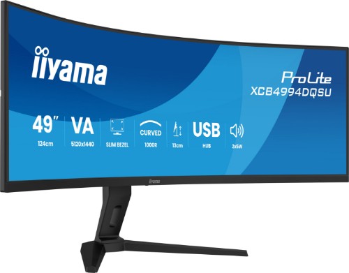 iiyama ProLite XCB4994DQSU-B1 computer monitor 124.5 cm (49") 5120 x 1440 pixels Dual QHD LCD Black