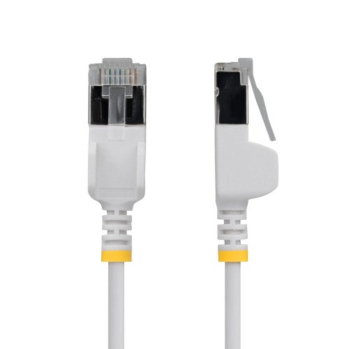 StarTech.com 80cm White Ultra Slim Cat6A Ethernet Cable, Snagless, FTP, Pure Bare Copper Wire, 34AWG Slim RJ45 Network Patch Cord, Individually Tested