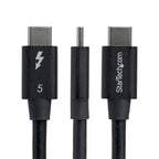 StarTech.com 2.6ft (80cm) Right Angle Thunderbolt 5 Cable, 80Gbps/Up to 120Gbps, 240W PD, 8K 60Hz, Certified Thunderbolt Cable, Compatible w/Thunderbolt 4/USB4/USB-C