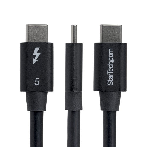 StarTech.com 2.6ft (80cm) Right Angle Thunderbolt 5 Cable, 80Gbps/Up to 120Gbps, 240W PD, 8K 60Hz, Certified Thunderbolt Cable, Compatible w/Thunderbolt 4/USB4/USB-C
