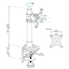 StarTech.com Single-Monitor Desk Mount - Height Adjustable - Steel - For up to 34" (30.9lb/14kg) Displays - TAA