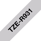 Brother TZE-R931 DirectLabel black on silver textil 12mm x 4m for Brother P-Touch TZ 3.5-18mm/6-12mm/6-18mm/6-24mm/6-36mm