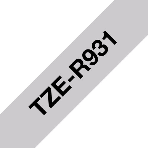 Brother TZE-R931 DirectLabel black on silver textil 12mm x 4m for Brother P-Touch TZ 3.5-18mm/6-12mm/6-18mm/6-24mm/6-36mm